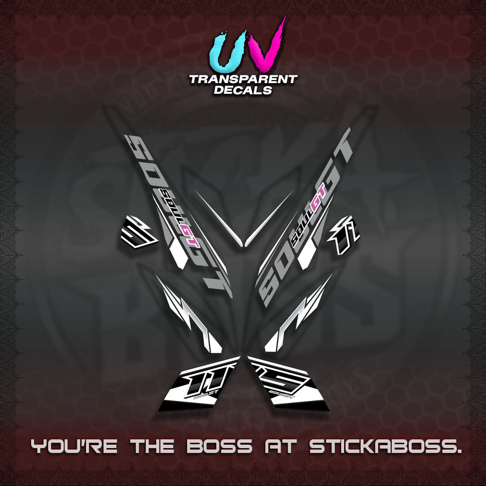 MIO SOUL I 115 GT INDO UV TRANSPARENT DECALS(0005 DESIGN)STICKER DECALS By STICKABOSS
