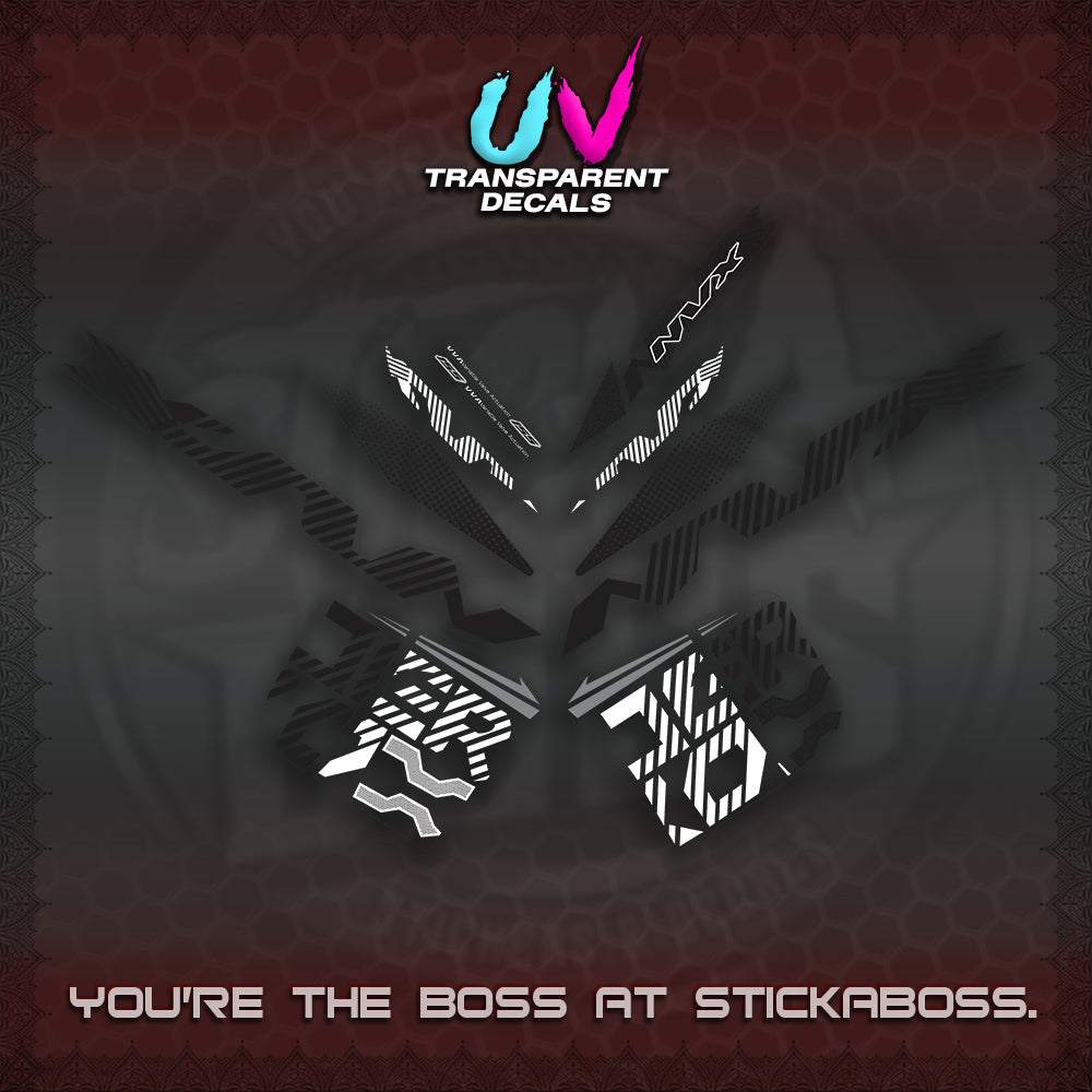 AEROX V2 NVX UV TRANSPARENT DECALS (2024 NEW 001 DESIGN) STICKER DECALS By STICKABOSS