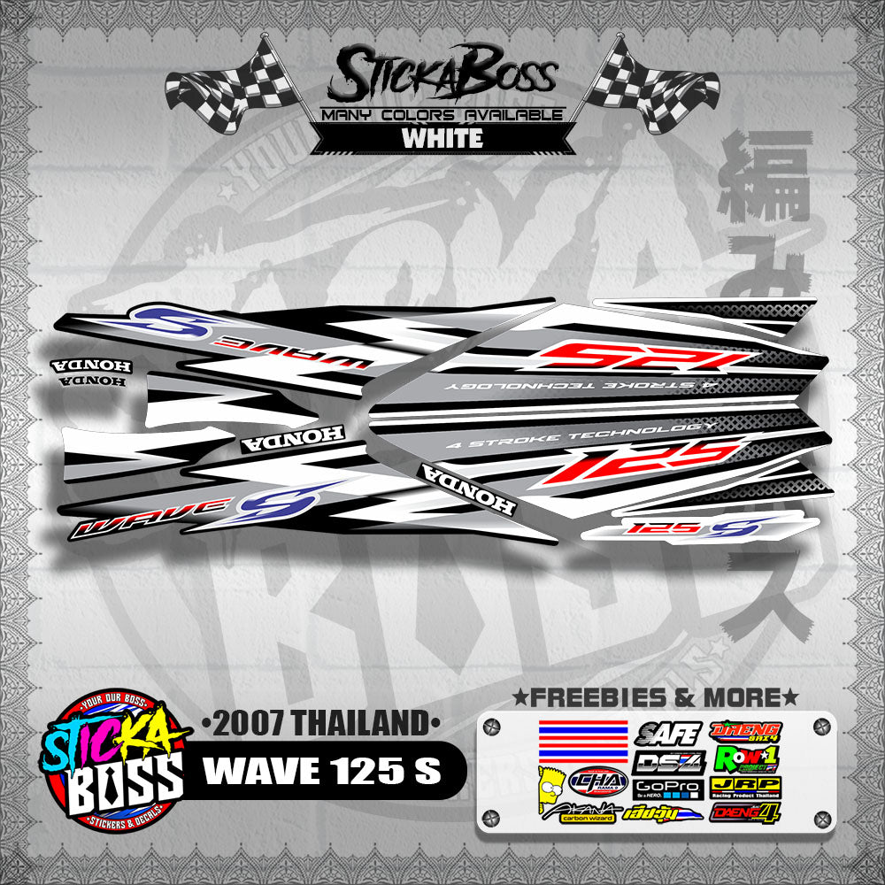 HONDA WAVE 125 S STOCK DECALS (2007 THAILAND)【WITH FREEBIES】