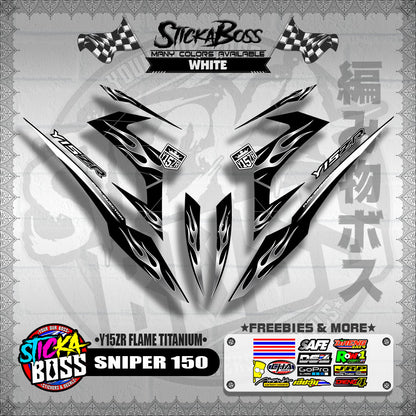 SNIPER 150 DECALS ( Y15ZR FLAME TITANIUM )【WITH FREEBIES】