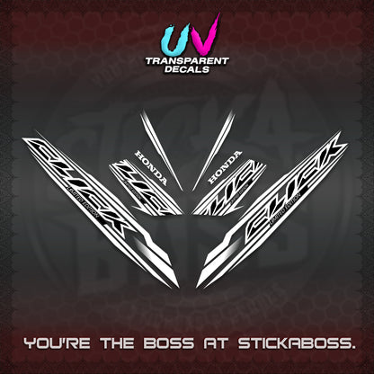 CLICK 125 V3 INDO UV TRANSPARENT DECALS (2024 SV 13-A2 STYLE) STICKER KITS By STICKABOSS