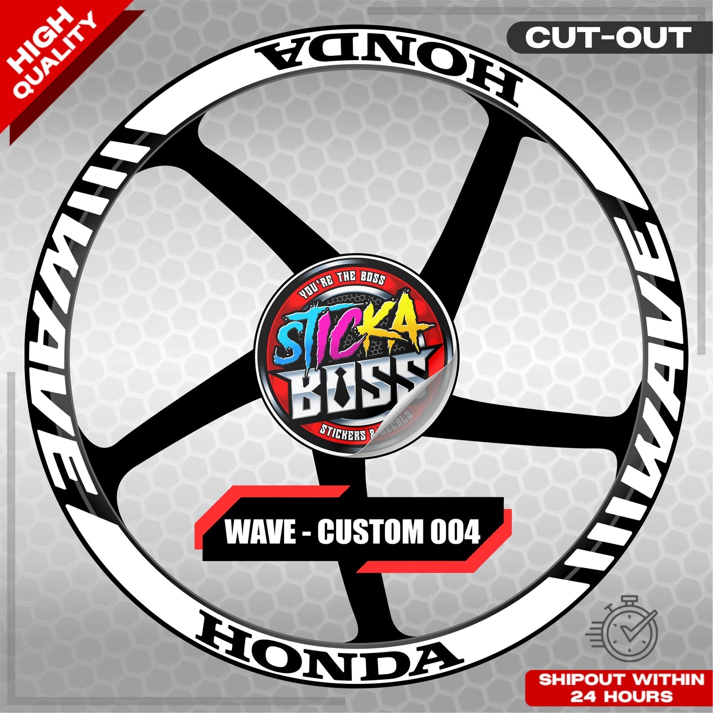 WAVE 110  125 MAG STICKER SET ( 2 MAGS ) - CUSTOM 004 | VINYL WATERPROOF CUT-OUT DECALS