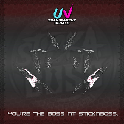 CLICK V2 UV TRANSPARENT DECALS (2026 2F2F SWIRL DESIGN) STICKER KITS BY STICKABOSS