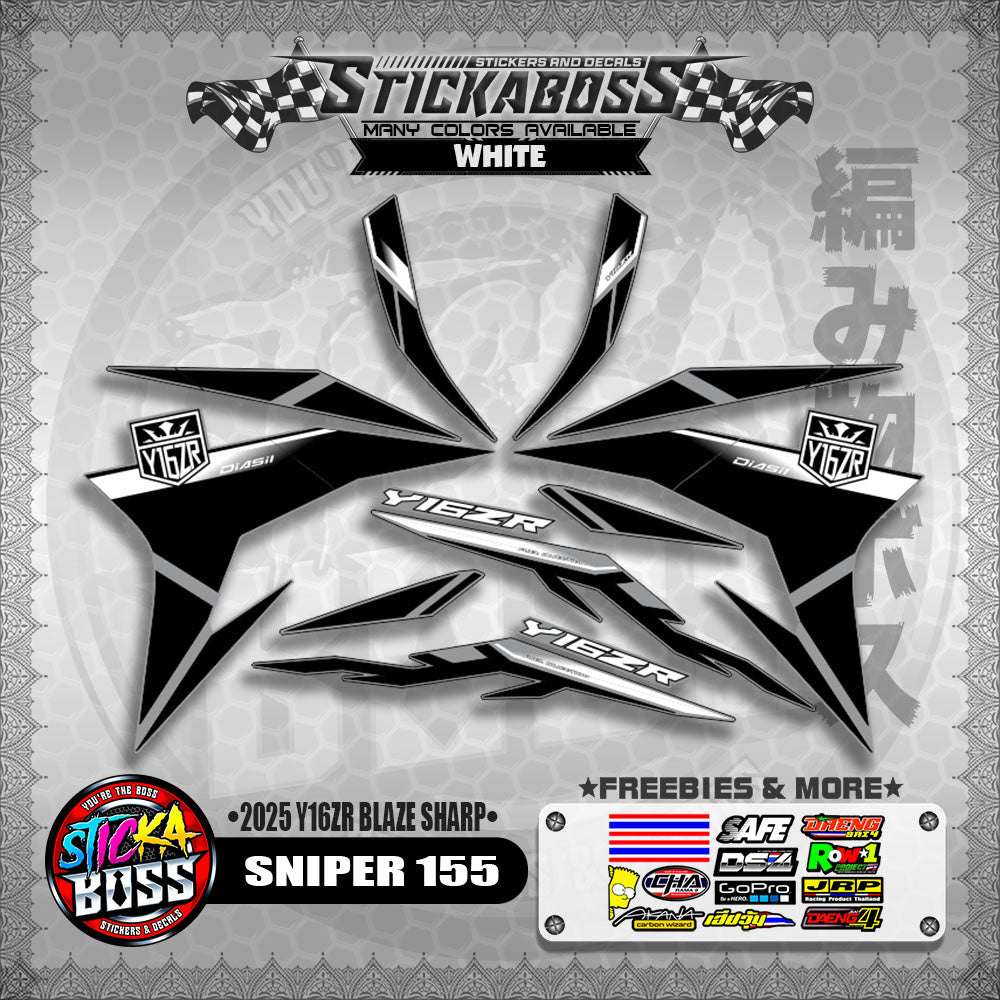 SNIPER 155 STICKER DECALS ( 2025 Y16ZR BLAZE SHARP )【WITH FREEBIES】