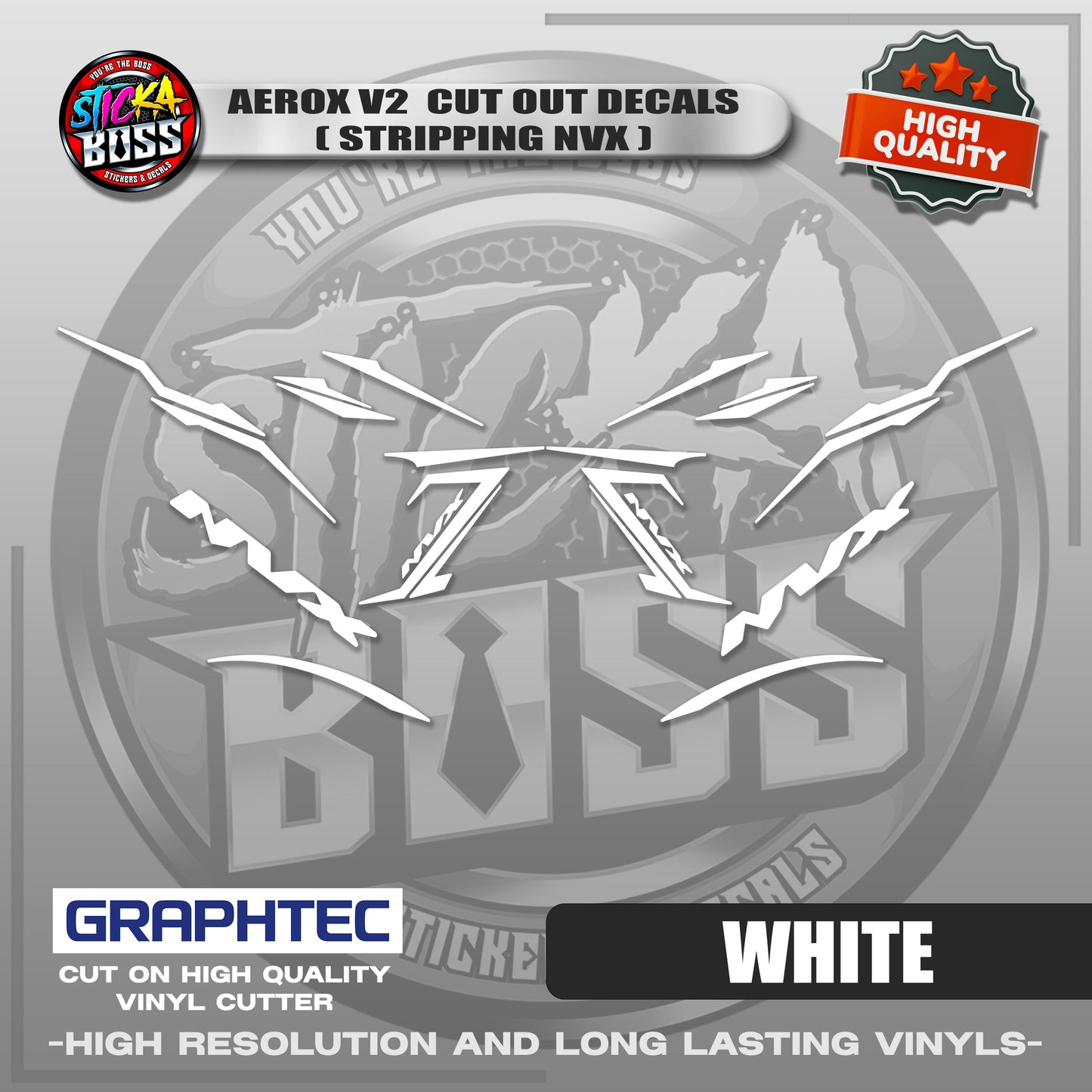 AEROX V2 CUT OUT DECALS ( STRIPPING NVX ) | VINYL WATERPROOF CUT-OUT STICKER DECALS