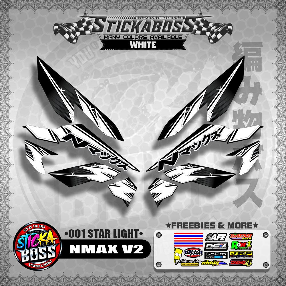NMAX V2 STICKER DECALS ( 001 STAR LIGHT )【WITH FREEBIES】
