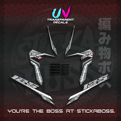 【PREMIUM UV PRINT】CLICK 125 V3 VIETNAM CONCEPT ( TRANSPARENT BARCODE STYLE ) STICKER DECALS By STICKABOSS