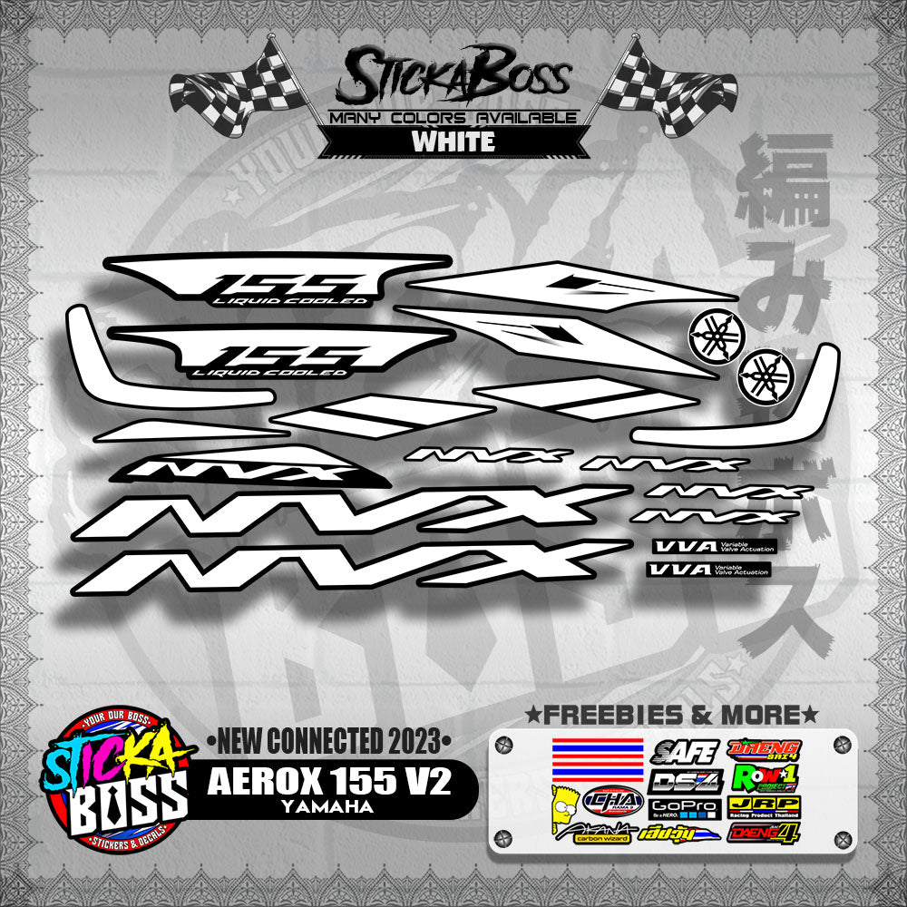 AEROX 155 V2 DECALS ( NEW CONNECTED 2023 )【WITH FREEBIES】