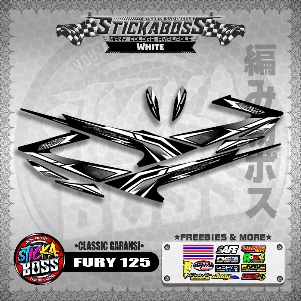 FURY 125 STICKER DECALS ( CLASSIC GARANSI )【WITH FREEBIES】
