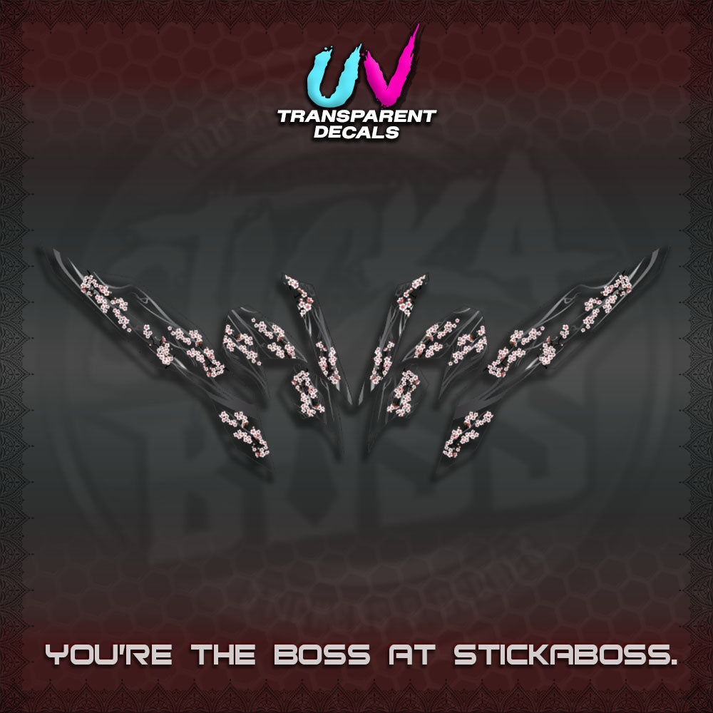 CLICK 125 V3 UV TRANSAPARENT DECALS (2026 SAKURA WIND DESIGN)STICKER DECALS By STICKABOSS