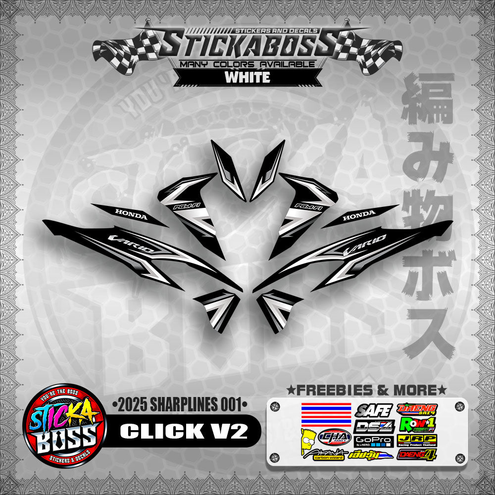 CLICK V2 INDO STICKER DECALS ( 2025 SHARPLINES 001 )【WITH FREEBIES】
