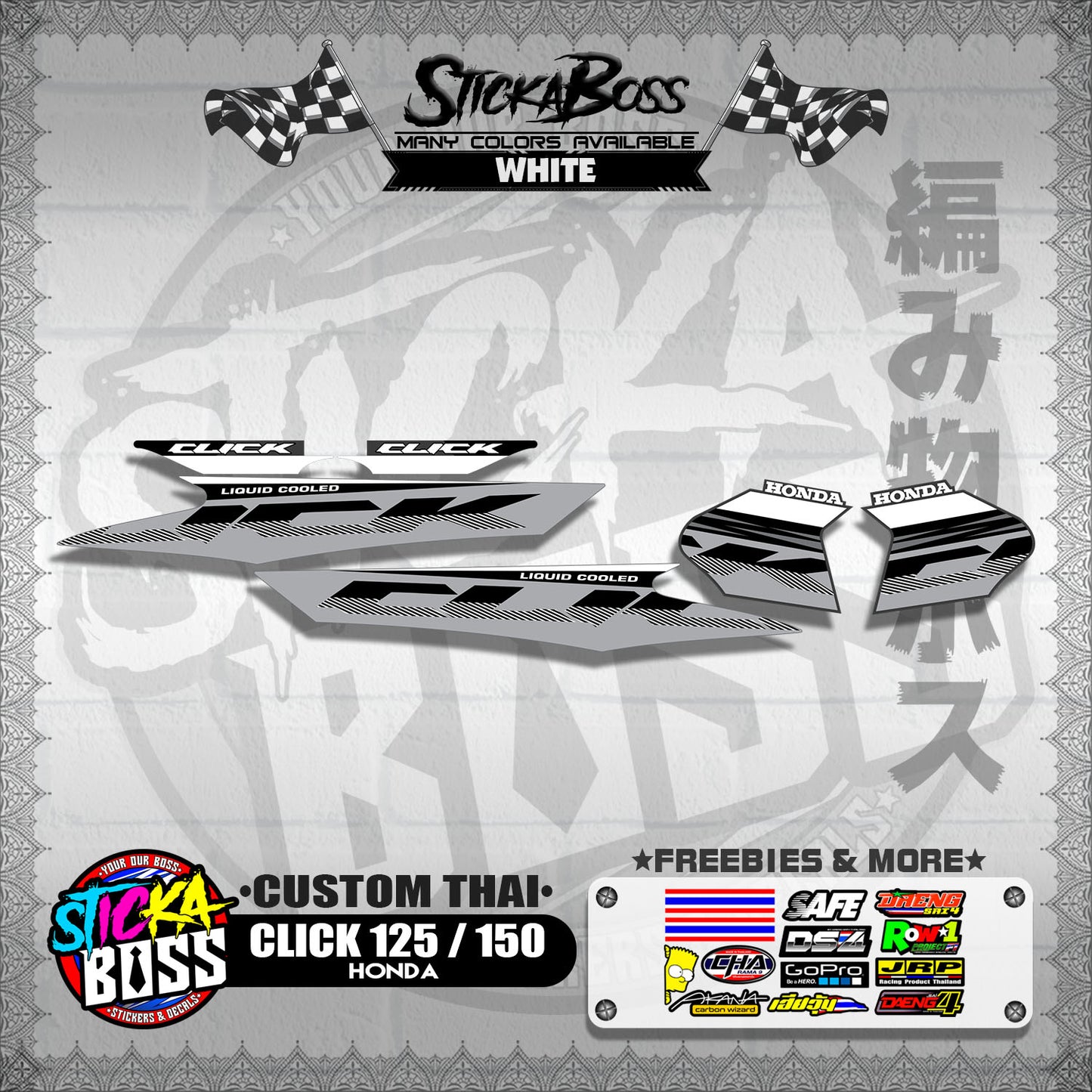 CLICK 125 / 150 DECALS ( CUSTOM THAI )【WITH FREEBIES】
