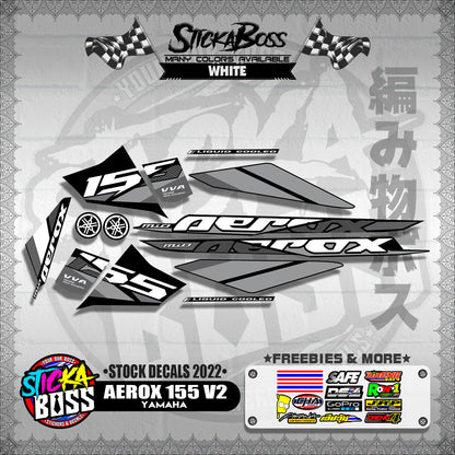 AEROX 155 V2 ( STOCK DECALS 2022 )【WITH FREEBIES】
