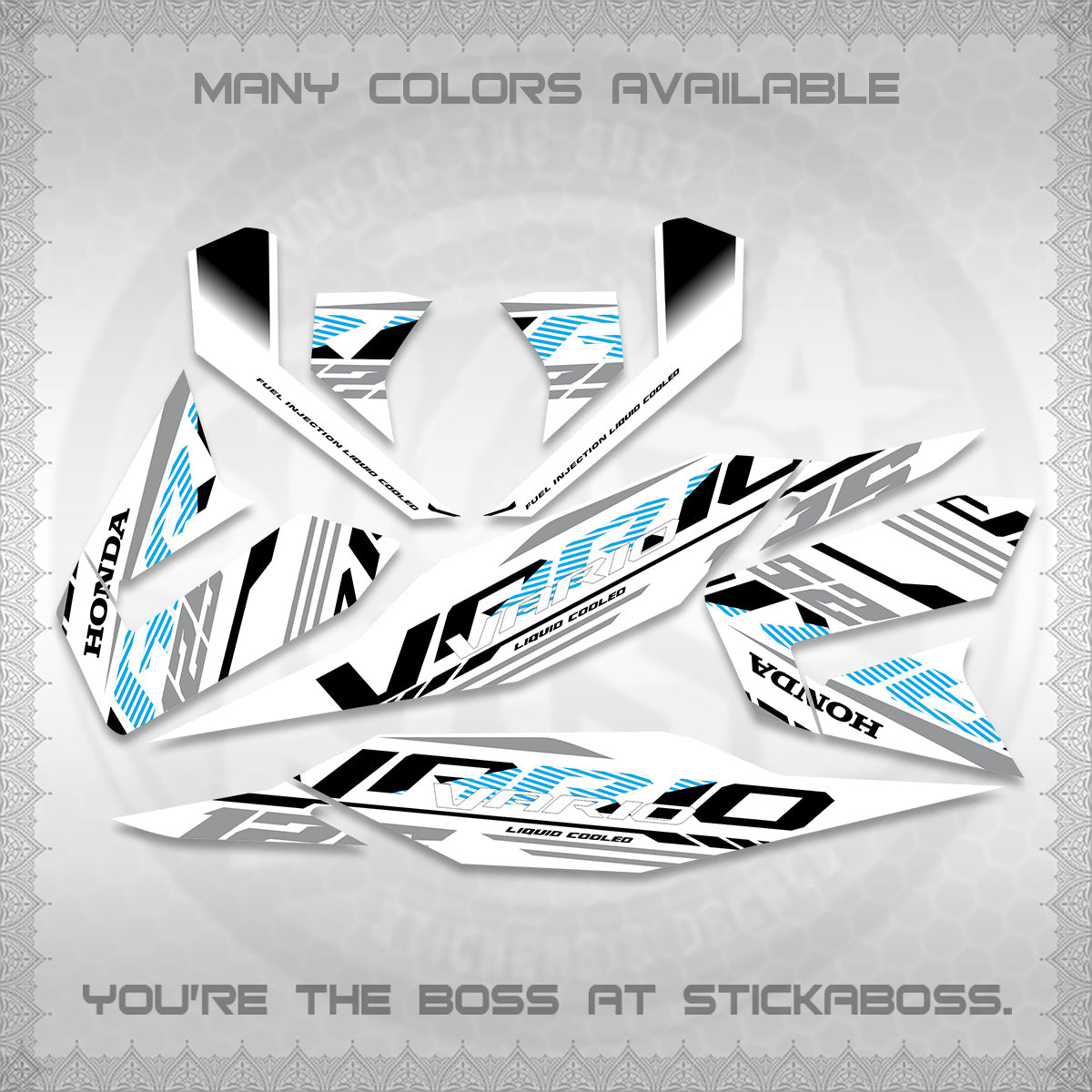 CLICK 125 V4 MALAY VARIO FOR WHITE DECALS (2026 VV12 DESIGN) STICKER KITS BY STICKABOSS