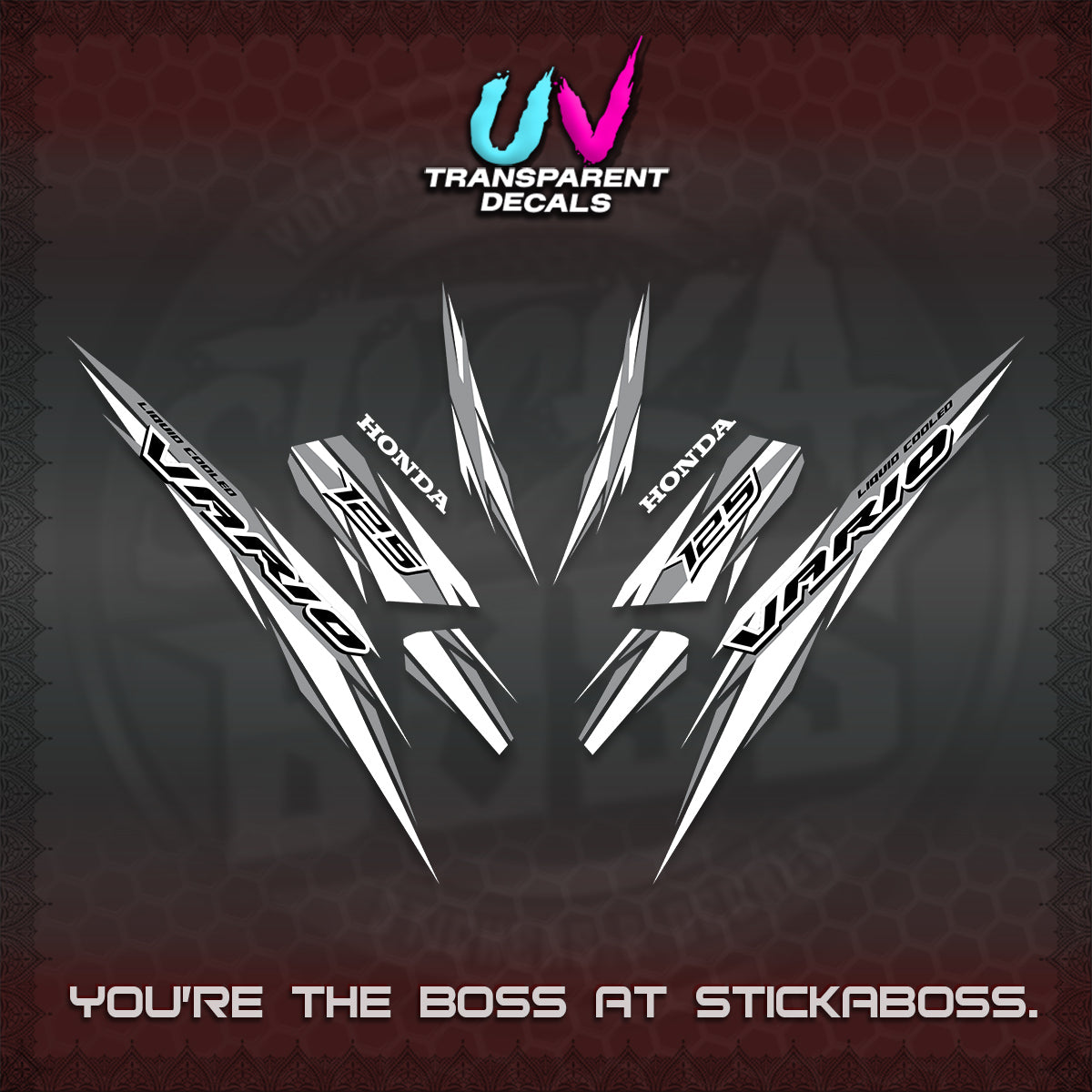 CLICK 125 V3 INDO UV TRANSPARENT DECALS (2024 SV 22-A1 STYLE) STICKER KITS By STICKABOSS