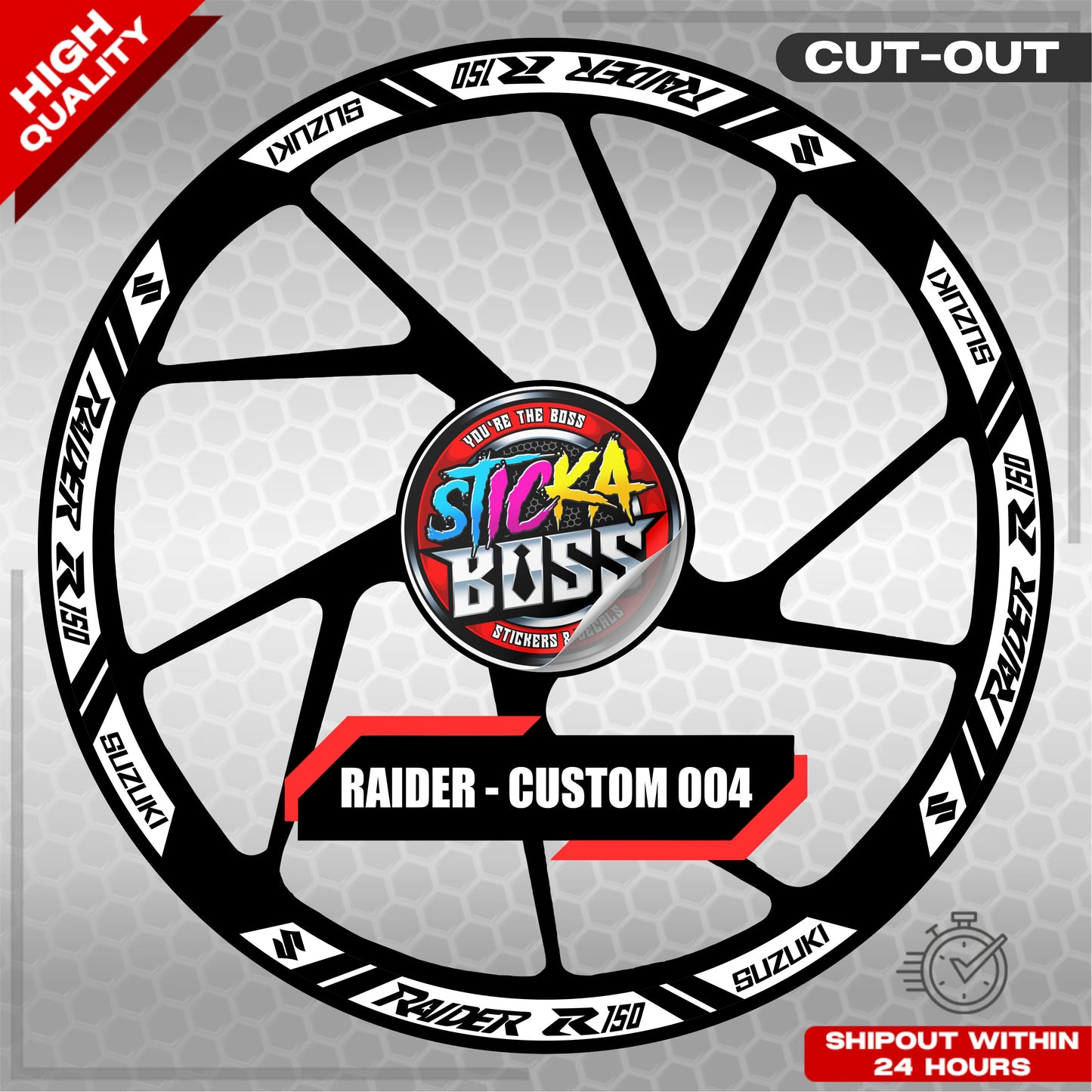 RAIDER R150 MAG STICKER SET ( 2 MAGS ) - CUSTOM 004 | VINYL WATERPROOF CUT-OUT DECALS