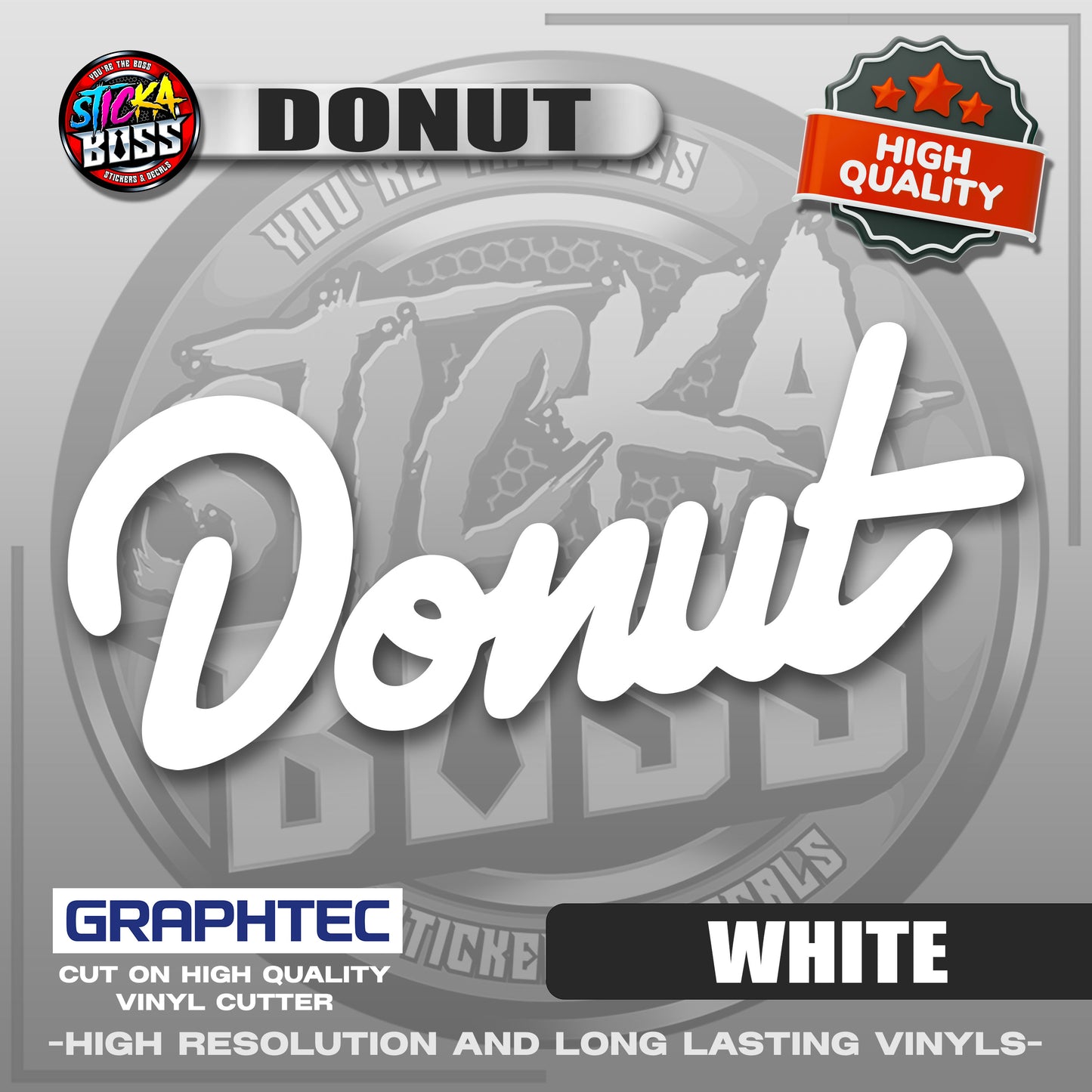DONUT | VINYL WATERPROOF CUT-OUT STICKER DECALS【Stickaboss】