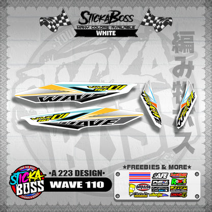WAVE 110 DECALS ( A 223 DESIGN )【WITH FREEBIES】