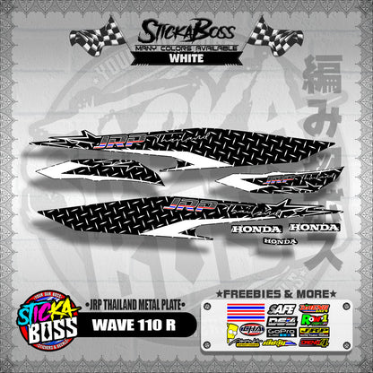 WAVE 110 R DECALS ( JRP THAILAND METAL PLATE )【WITH FREEBIES】
