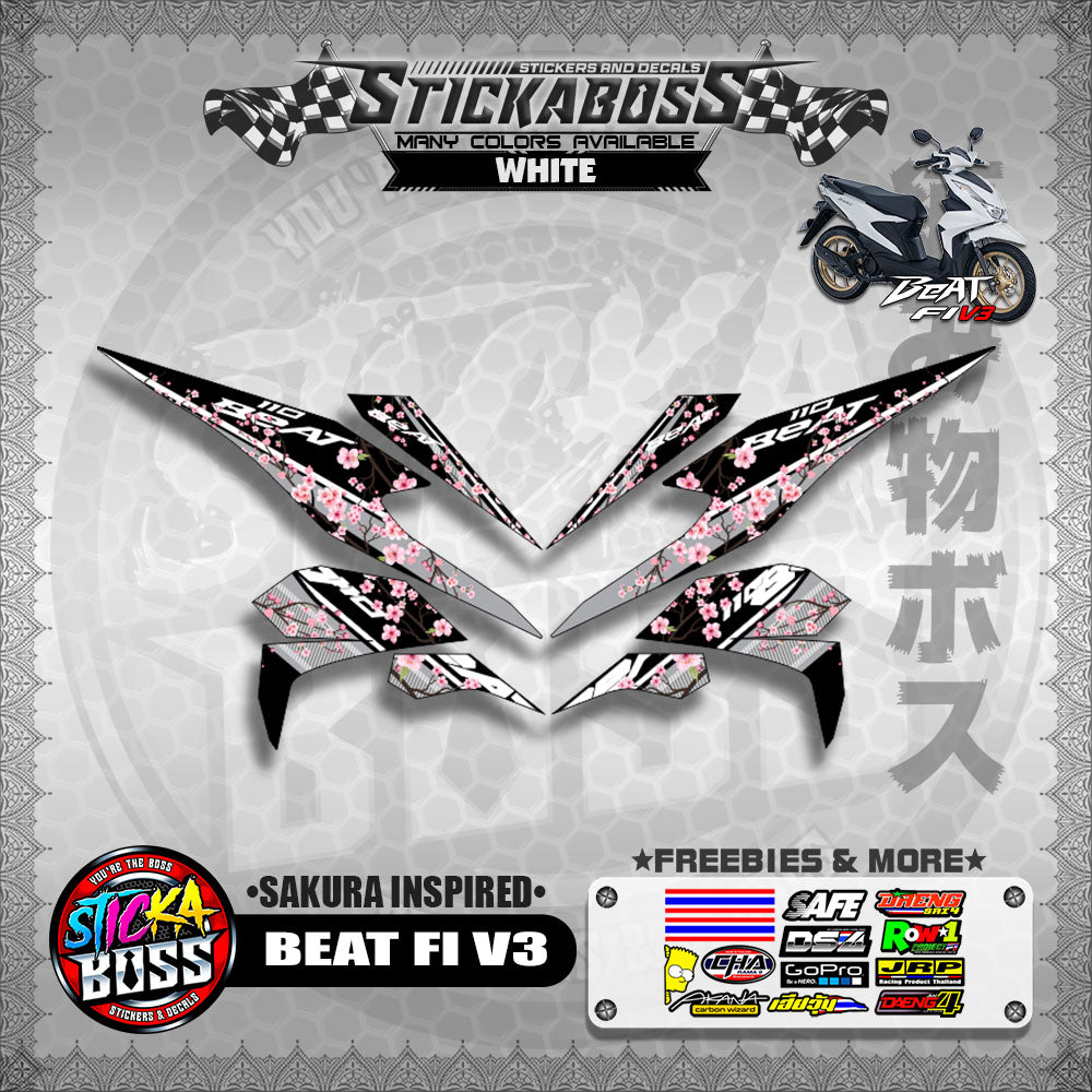 BEAT V3 STICKER DECALS ( SAKURA INSPIRED )【WITH FREEBIES】