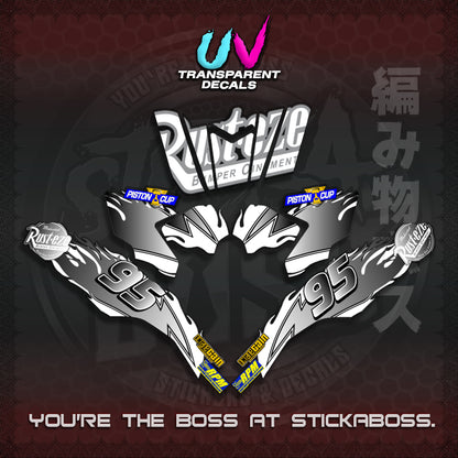 【PREMIUM UV PRINT】CLICK 125 V3 ( TRANSPARENT LIGHTING MCQUEEN DESIGN ) STICKER DECALS By STICKABOSS