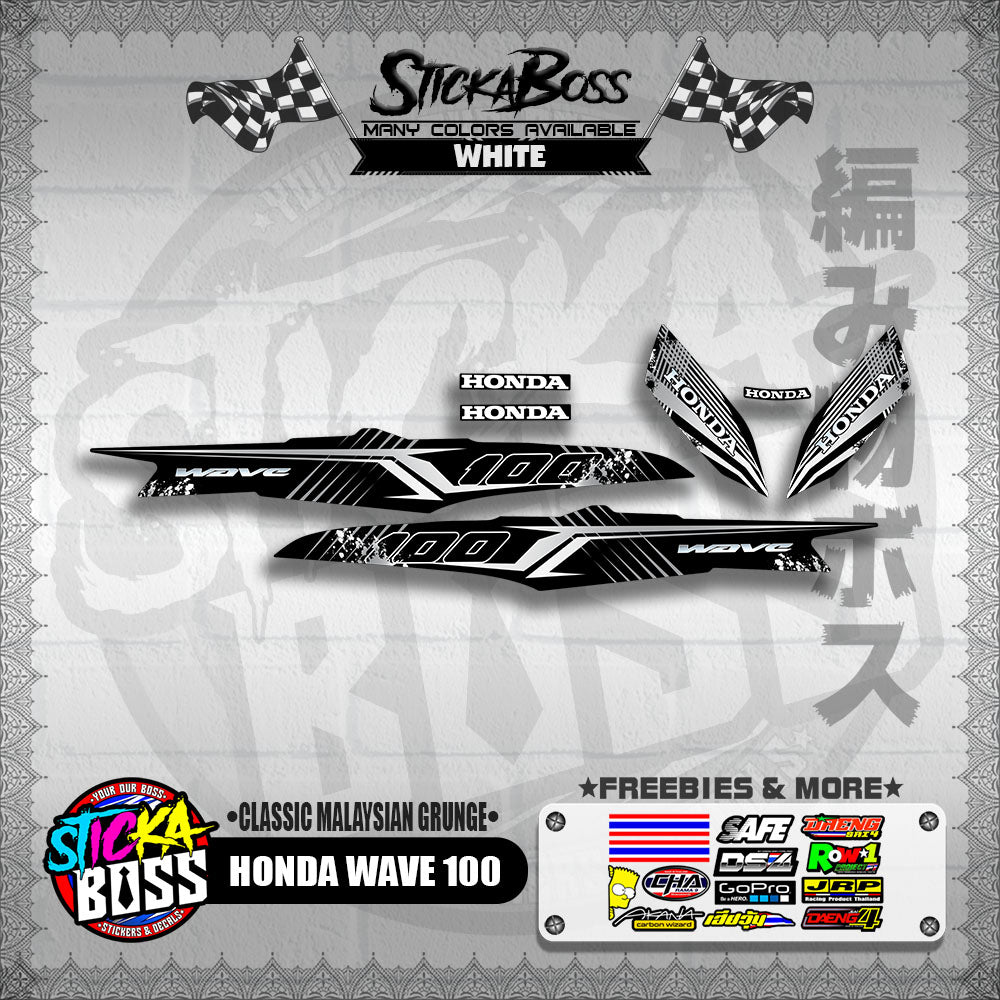 HONDA WAVE 100 DECALS ( CLASSIC MALAYSIAN GRUNGE )【WITH FREEBIES】