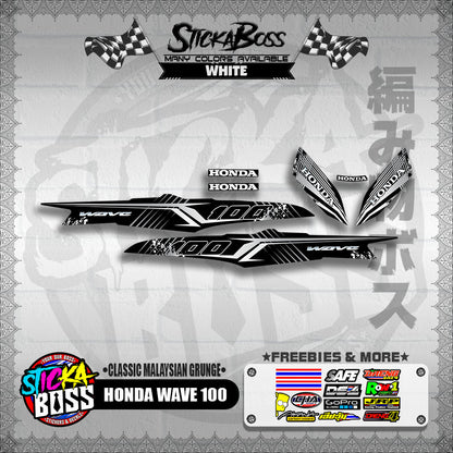 HONDA WAVE 100 DECALS ( CLASSIC MALAYSIAN GRUNGE )【WITH FREEBIES】
