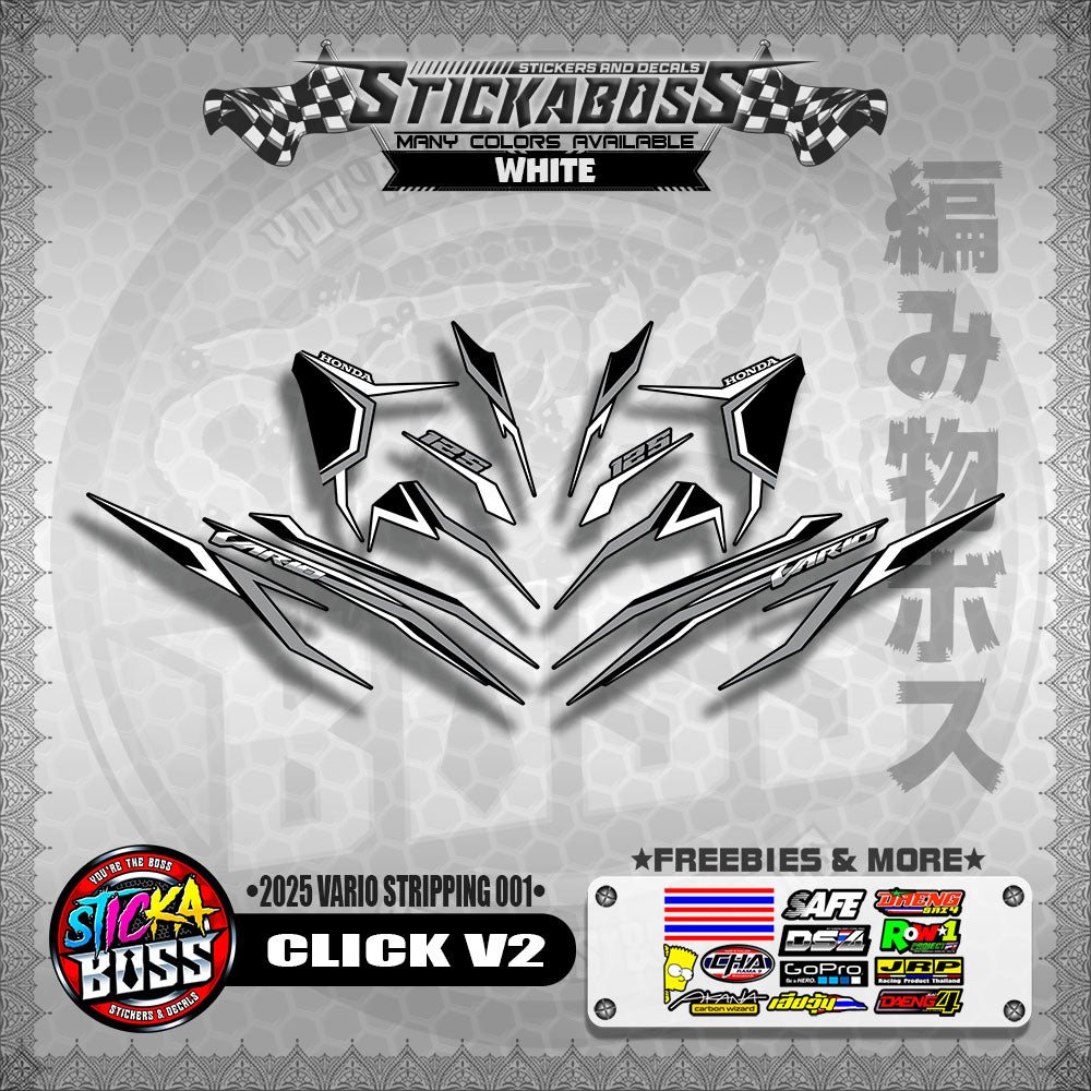 CLICK V2 STICKER DECALS ( 2025 VARIO STRIPPING 001 )【WITH FREEBIES】