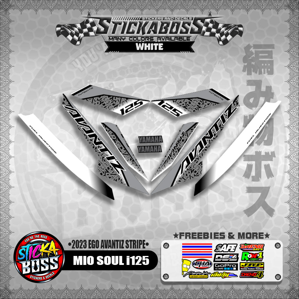 MIO SOUL I 125 STICKER DECALS ( 2023 EGO AVANTIZ STRIPE )【WITH FREEBIES】