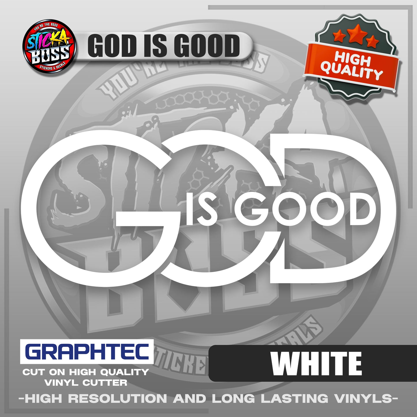 GOD IS GOOD | VINYL WATERPROOF CUT-OUT STICKER DECALS【Stickaboss】