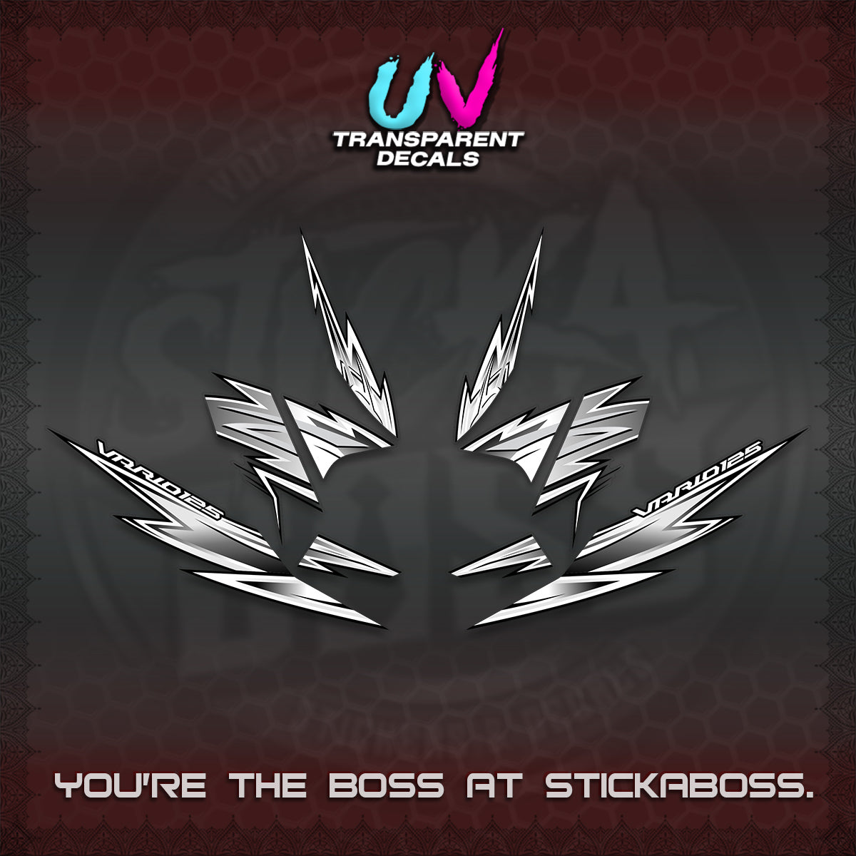 CLICK 125 V4 INDO VARIO UV TRANSPARENT DECALS (2026 VANDOREN STYLE) STICKER DECALS By STICKABOSS