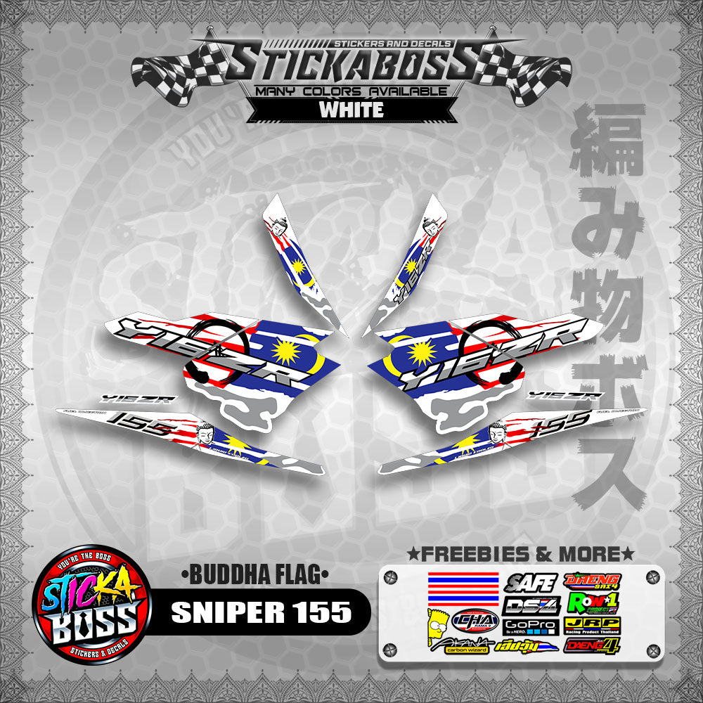 SNIPER 155 MALAYSIAN STICKER DECALS ( BUDDHA FLAG )【WITH FREEBIES】