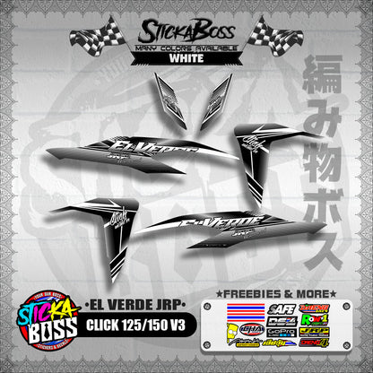 CLICK 125 / 150 V3 DECALS ( EL VERDE JRP )【WITH FREEBIES】