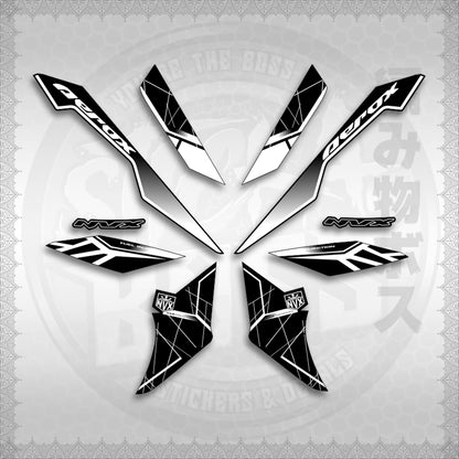 STICKER DECALS for AEROX V3 ALPHA TURBO INDO-MALAYSIAN (AV3MAMABO) By STICKABOSS (SOFIE LAMINATED WATERPROOF)