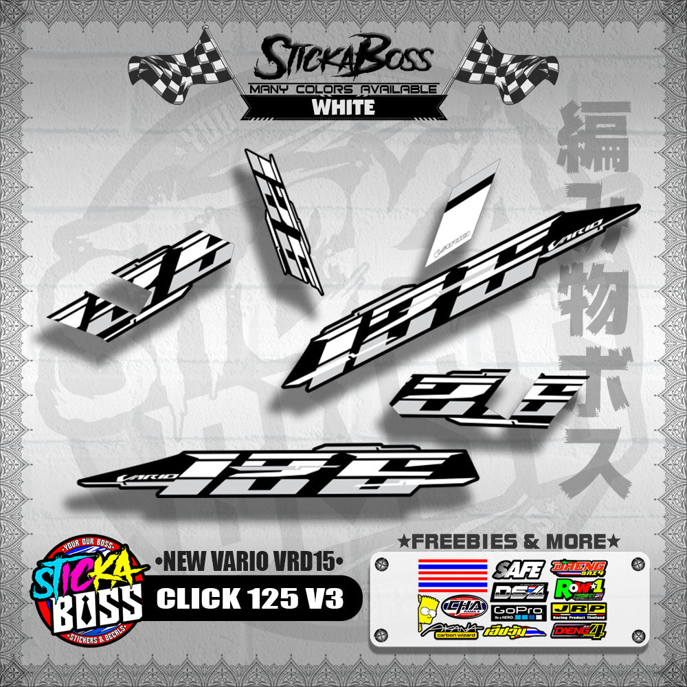 CLICK 125 V3 DECALS ( NEW VARIO VRD15 )[ PREMIUM GLOSSY LAMINATED ]【WITH FREEBIES】