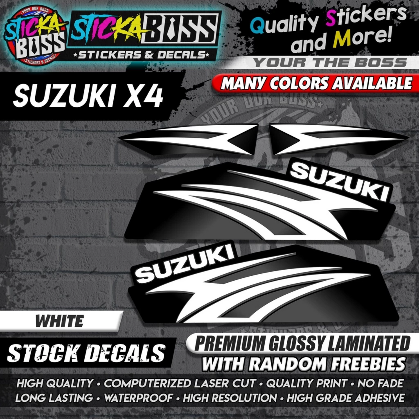 SUZUKI X4 STOCK DECALS【WITH FREEBIES】