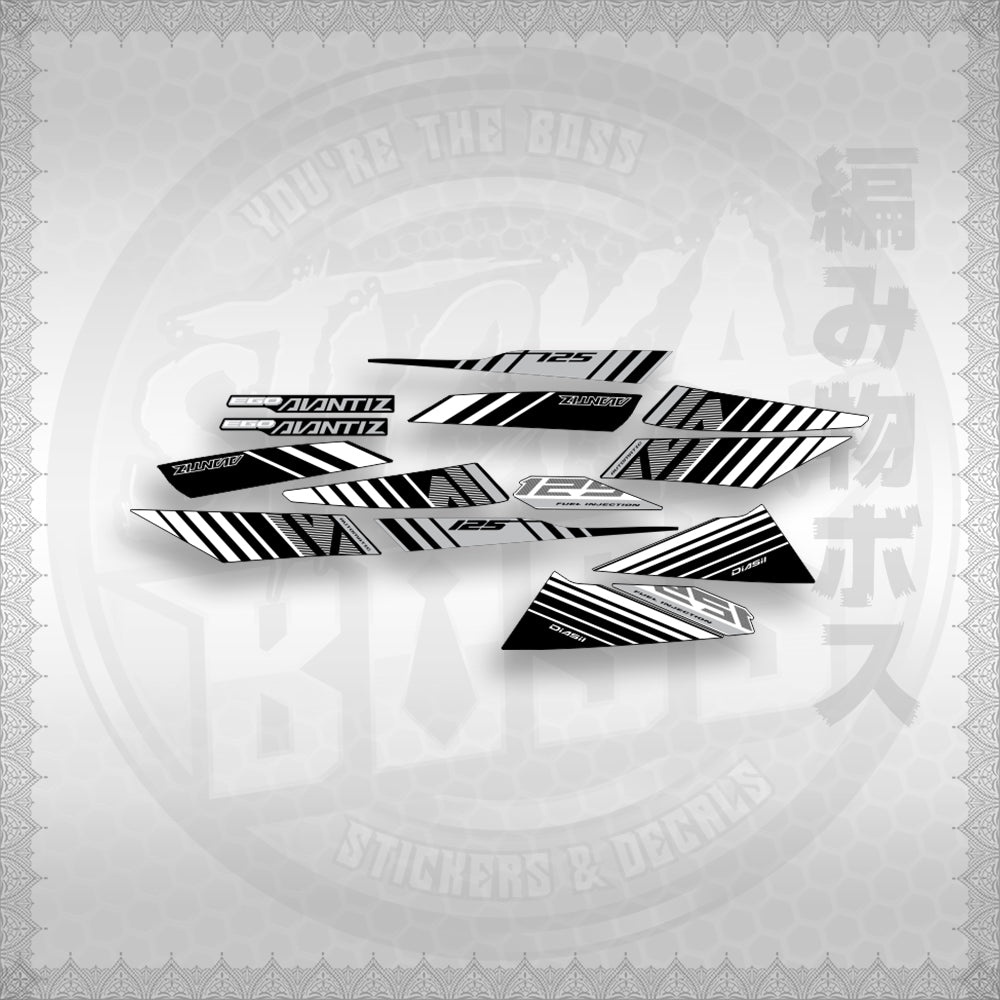 STICKER DECALS for MIO SOUL i125 (MSIEGAVBACU) By STICKABOSS (SOFIE LAMINATED WATERPROOF)