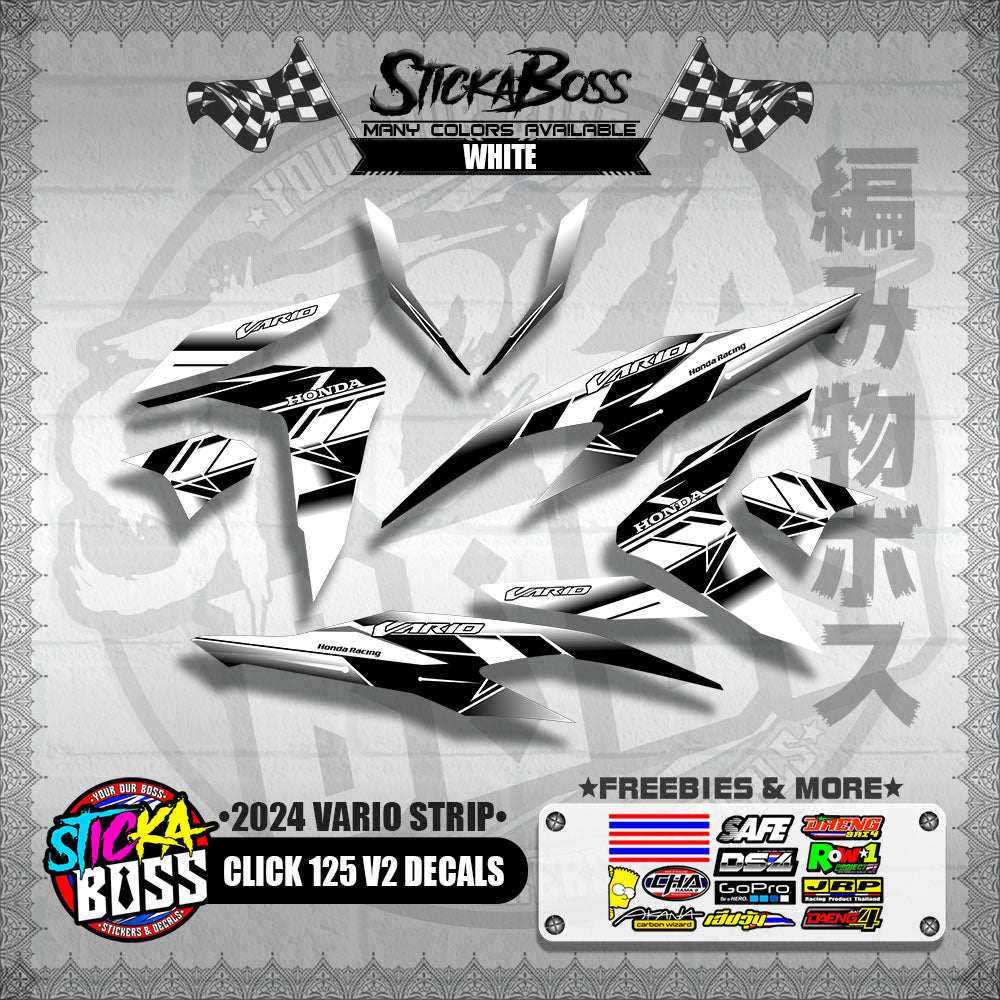 CLICK 125 V2 DECALS ( 2024 VARIO STRIP )【WITH FREEBIES】