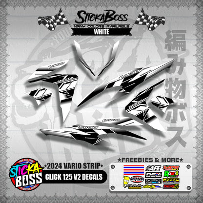 CLICK 125 V2 DECALS ( 2024 VARIO STRIP )【WITH FREEBIES】