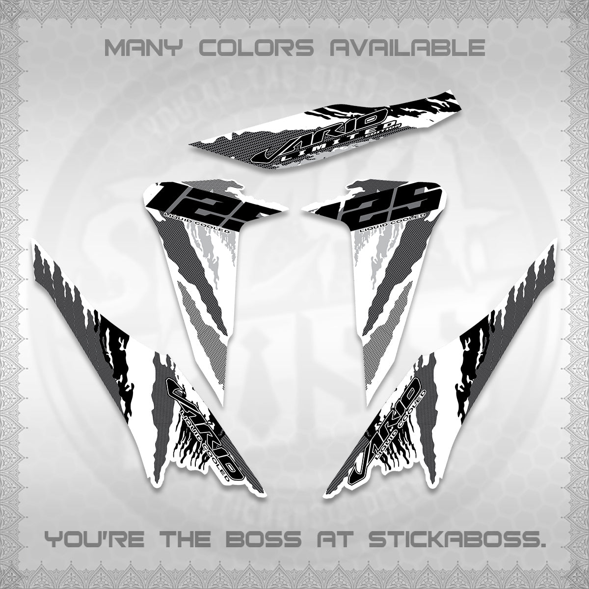 CLICK 125 V2 VARIO FOR WHITE DECALS (2022 SPLASH SPECIAL) STICKER KITS BY STICKABOSS