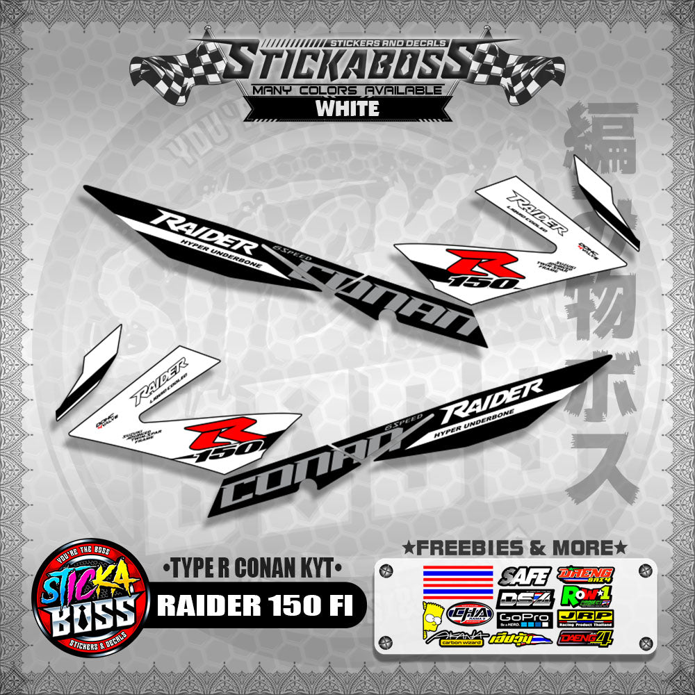RAIDER 150 FI DECALS ( TYPE R CONAN KYT ) 【WITH FREEBIES】