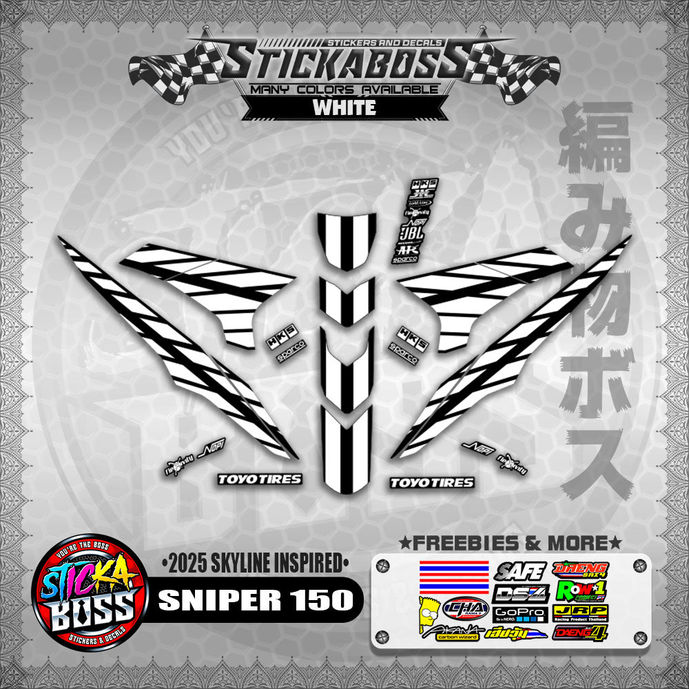 SNIPER 150 STICKER DECALS ( 2025 SKYLINE INSPIRED )【WITH FREEBIES】