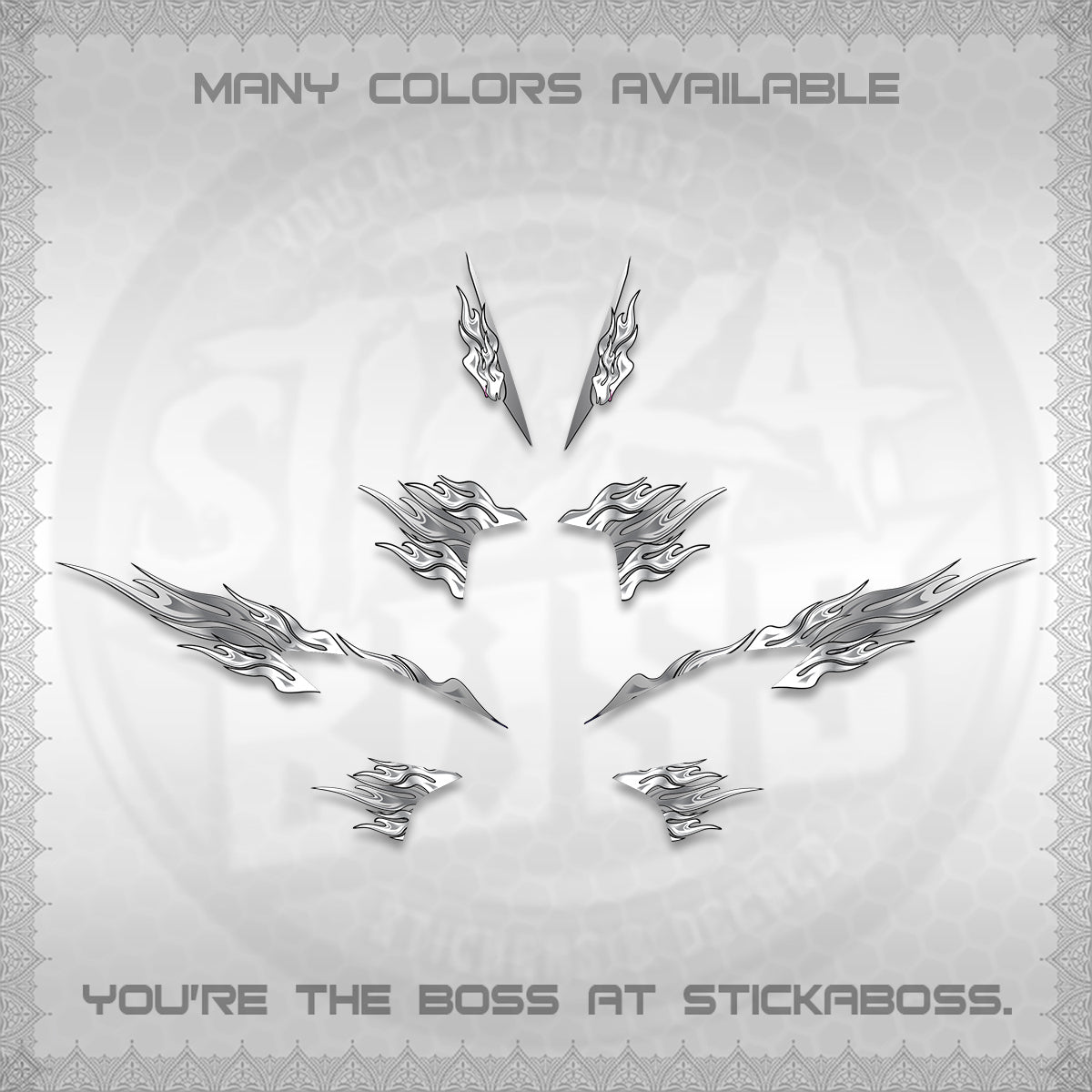 CLICK V2 STRIPING DECALS (2026 MODERN TRIBAL FIRE) STICKER KITS BY STICKABOSS