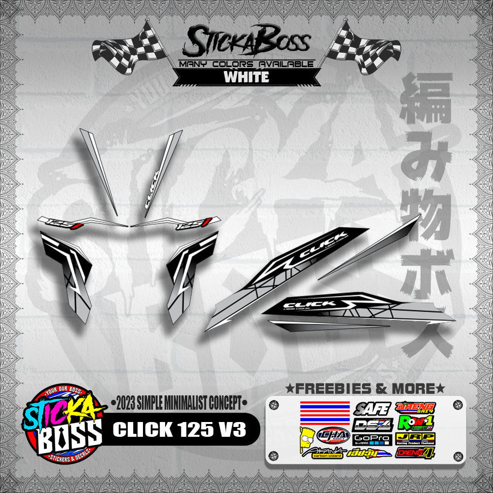 CLICK 125 V3 DECALS ( 2023 SIMPLE MINIMALIST CONCEPT )【WITH FREEBIES】
