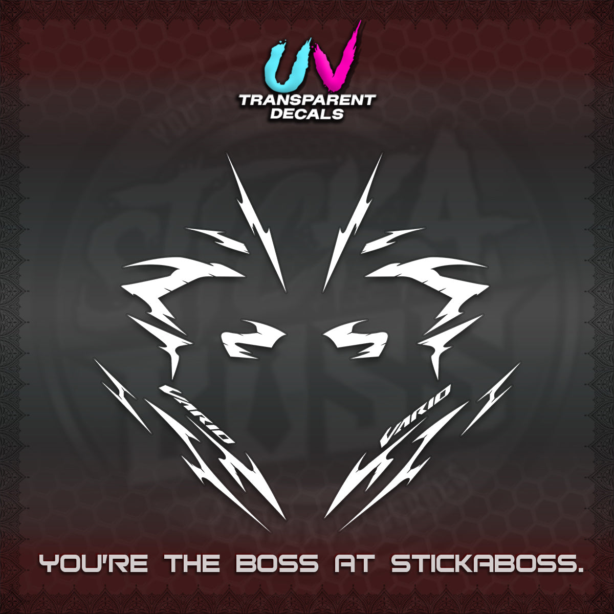 CLICK V3 UV TRANSPARENT DECALS (2026 VARIO NEW STRIPES) STICKER KITS BY STICKABOSS