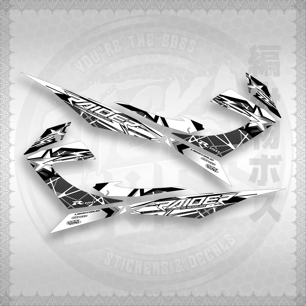 STICKER DECALS for RAIDER 150 REBORN CARB (RRCTHMATH04) By STICKABOSS (SOFIE LAMINATED WATERPROOF)