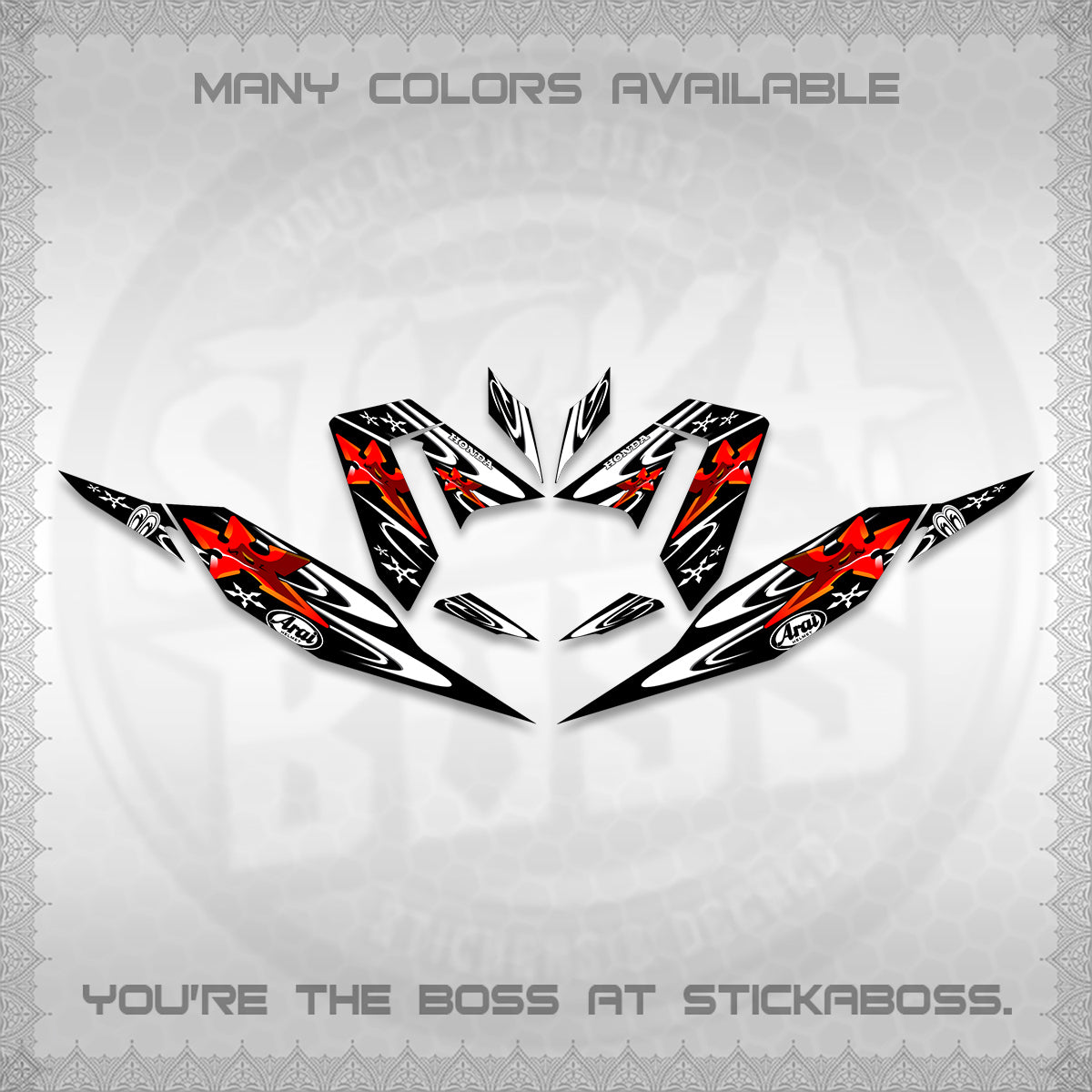 CLICK 125 V4 DECALS (2026 ARAI STAR RACING DESIGN) STICKER DECALS By STICKABOSS