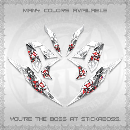 CLICK 125 V4 FOR WHITE DECALS (2026 NEW RCB 2.0 DESIGN) STICKER KITS BY STICKABOSS