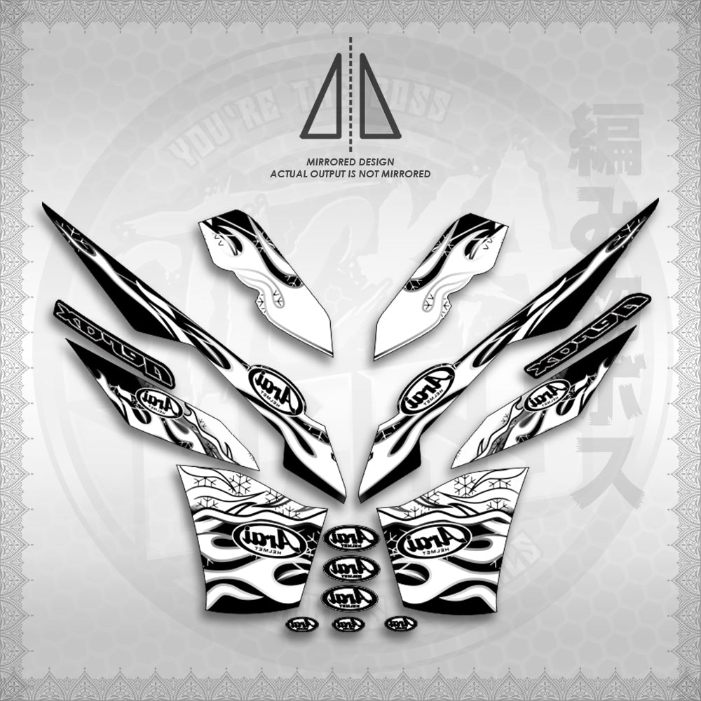 STICKER DECALS for AEROX V3 ALPHA TURBO INDO (AV3ARFISP) By STICKABOSS (SOFIE LAMINATED WATERPROOF)