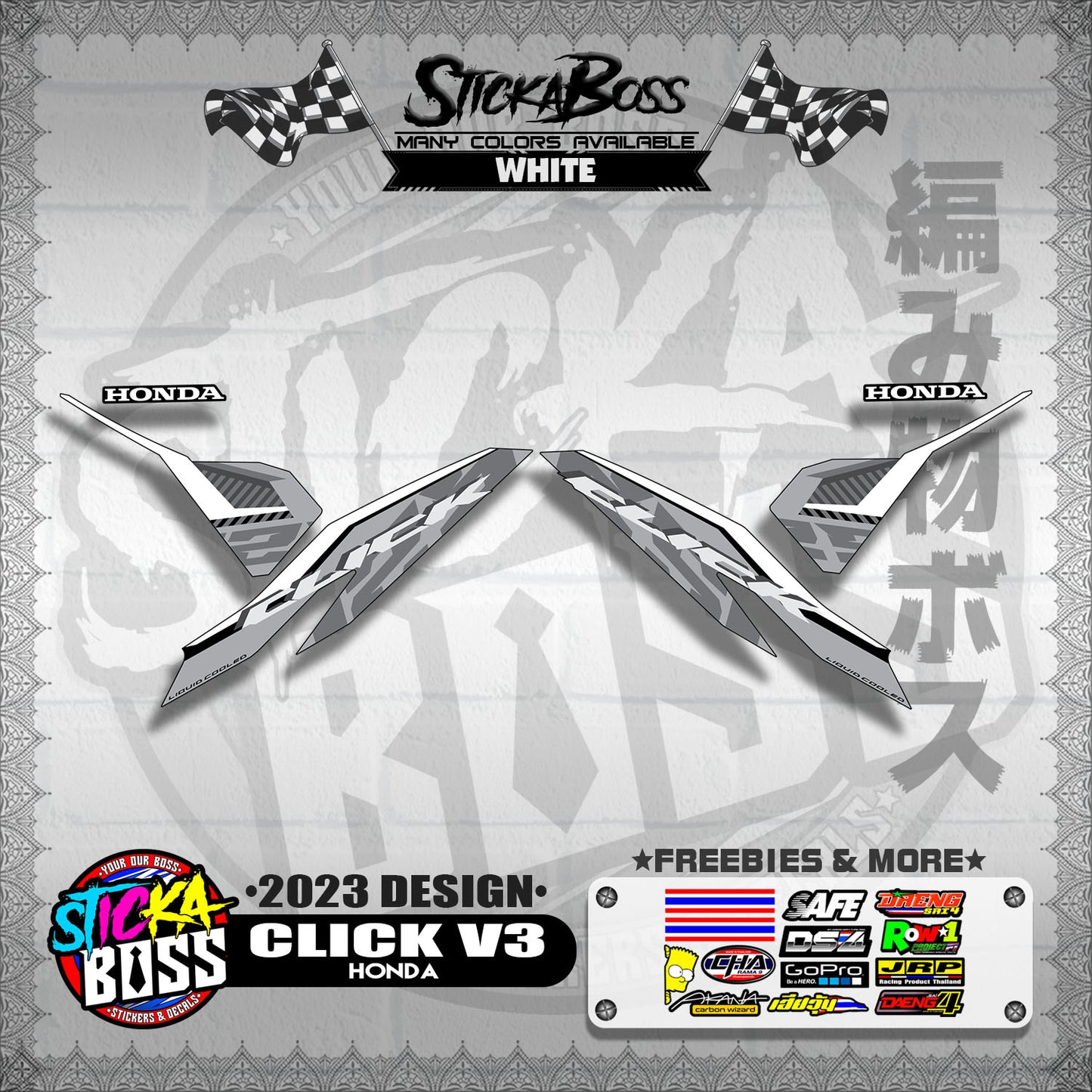 CLICK V3 DECALS ( 2023 DESIGN )【WITH FREEBIES】